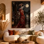Crimson & Champagne Geisha Art Canvas Print - Image 11