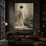 Ivory & Sage Zen Garden Geisha Art Canvas Print - Image 5