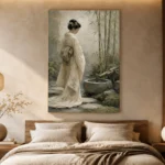 Ivory & Sage Zen Garden Geisha Art Canvas Print - Image 8