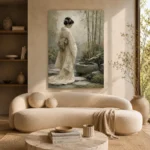 Ivory & Sage Zen Garden Geisha Art Canvas Print - Image 9