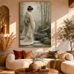 Ivory & Sage Zen Garden Geisha Art Canvas Print - Image 11