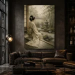 Sage & Ivory Tea House Zen Garden Geisha Art Canvas Print - Image 5