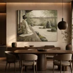 Sage & Ivory Veranda Zen Garden Geisha Art Canvas Print - Image 5