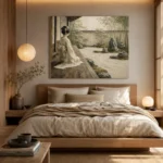Sage & Ivory Veranda Zen Garden Geisha Art Canvas Print - Image 9
