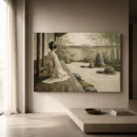 Sage & Ivory Veranda Zen Garden Geisha Art Canvas Print - Image 11
