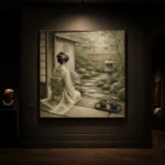 Sage & Ivory Tea House Zen Garden Geisha Art Canvas Print - Image 7