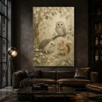 Beige & Sage Woodland Friends Woodland Nursery Wall Art Canvas Print - Image 5