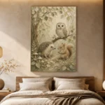 Beige & Sage Woodland Friends Woodland Nursery Wall Art Canvas Print - Image 8