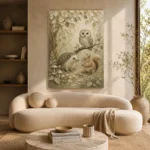 Beige & Sage Woodland Friends Woodland Nursery Wall Art Canvas Print - Image 9