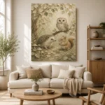 Beige & Sage Woodland Friends Woodland Nursery Wall Art Canvas Print - Image 10