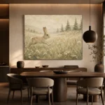 Beige & Sage Rabbit Woodland Nursery Wall Art Canvas Print - Image 5