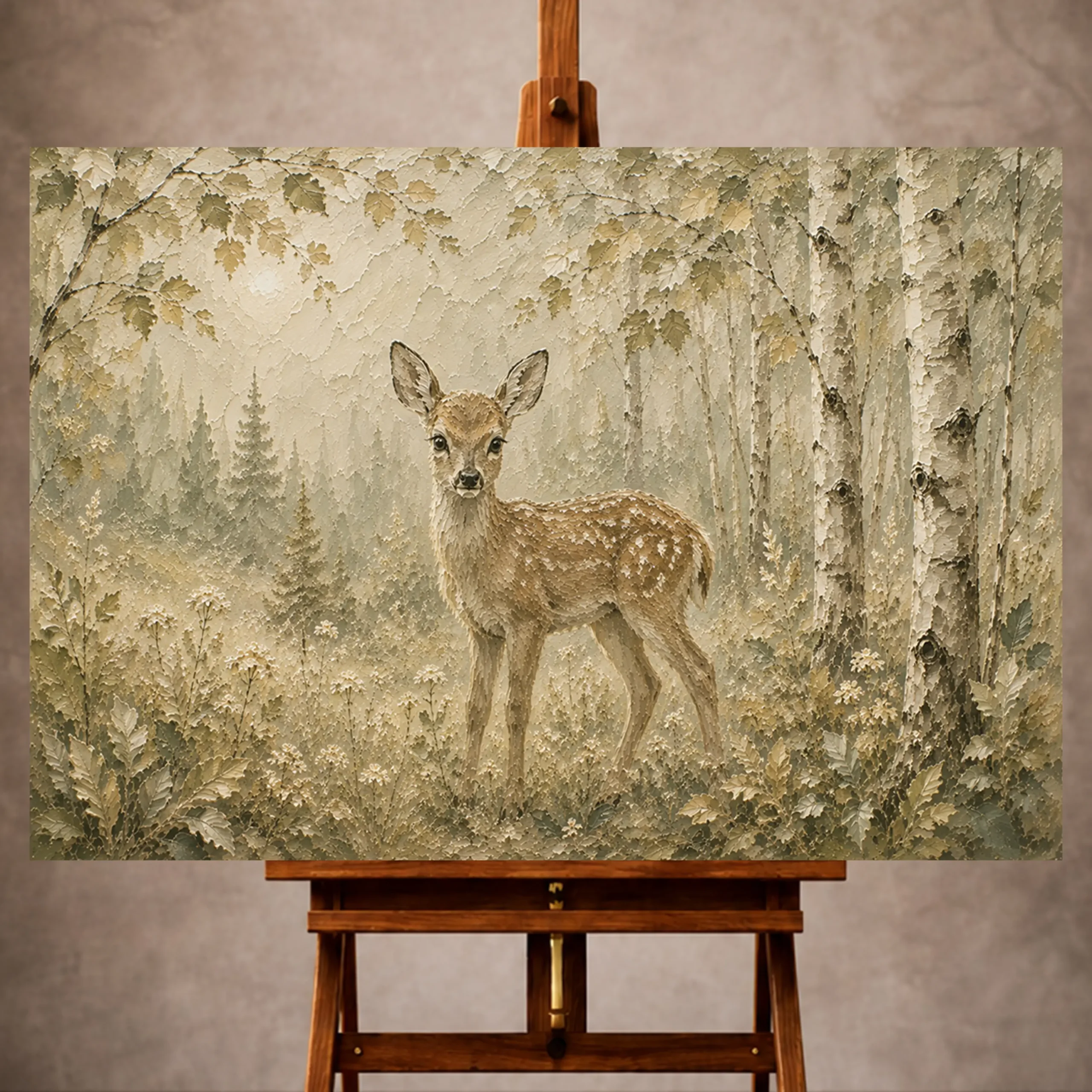 Premium Wall Art Yatay Html Edition – KIDSROOM012 Image 1 Sage and beige tender Woodland Nursery Wall Art print for elegant interiors. No text or watermarks in design.