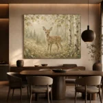Sage & Beige Fawn Woodland Nursery Wall Art Canvas Print - Image 5