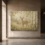 Sage & Beige Fawn Woodland Nursery Wall Art Canvas Print - Image 6