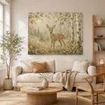 Sage & Beige Fawn Woodland Nursery Wall Art Canvas Print - Image 8