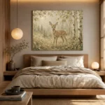 Sage & Beige Fawn Woodland Nursery Wall Art Canvas Print - Image 9