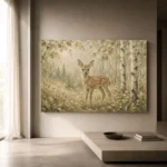 Sage & Beige Fawn Woodland Nursery Wall Art Canvas Print - Image 11