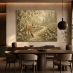 Beige & Sage Fox Path Woodland Nursery Wall Art Canvas Print - Image 5