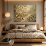 Beige & Sage Fox Path Woodland Nursery Wall Art Canvas Print - Image 9