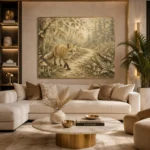 Beige & Sage Fox Path Woodland Nursery Wall Art Canvas Print - Image 10