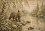 Ivory & Sage Bear River Woodland Nursery Wall Art Canvas Print