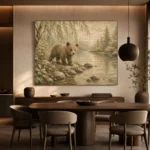 Ivory & Sage Bear River Woodland Nursery Wall Art Canvas Print - Image 5