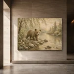 Ivory & Sage Bear River Woodland Nursery Wall Art Canvas Print - Image 6