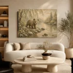 Ivory & Sage Bear River Woodland Nursery Wall Art Canvas Print - Image 7