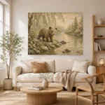 Ivory & Sage Bear River Woodland Nursery Wall Art Canvas Print - Image 8