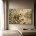 Ivory & Sage Bear River Woodland Nursery Wall Art Canvas Print - Image 11
