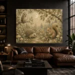 Beige & Sage Woodland Friends Nursery Wall Art Canvas Print - Image 4