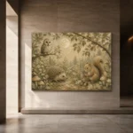 Beige & Sage Woodland Friends Nursery Wall Art Canvas Print - Image 6