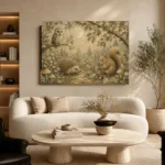 Beige & Sage Woodland Friends Nursery Wall Art Canvas Print - Image 7