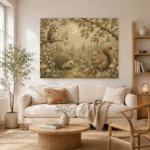 Beige & Sage Woodland Friends Nursery Wall Art Canvas Print - Image 8