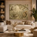 Beige & Sage Woodland Friends Nursery Wall Art Canvas Print - Image 10