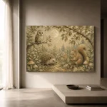 Beige & Sage Woodland Friends Nursery Wall Art Canvas Print - Image 11