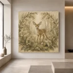 Sage & Sand Fawn Woodland Nursery Wall Art Canvas Print - Image 4