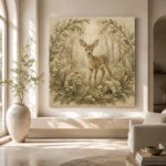 Sage & Sand Fawn Woodland Nursery Wall Art Canvas Print - Image 8