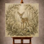 Sage & Sand Fawn Woodland Nursery Wall Art Canvas Print - Image 10