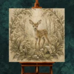Sage & Sand Fawn Woodland Nursery Wall Art Canvas Print - Image 11