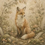 Ivory & Sage Bear Cub Woodland Nursery Wall Art Canvas Print