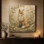 Ivory & Sage Bear Cub Woodland Nursery Wall Art Canvas Print - Image 6