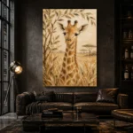 Sand & Olive Giraffe Safari Kids Wall Art Canvas Print - Image 5