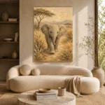 Sand & Olive Elephant Safari Kids Wall Art Canvas Print - Image 9