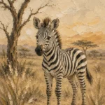 Ivory & Charcoal Zebra Safari Kids Wall Art Canvas Print