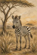 Ivory & Charcoal Zebra Safari Kids Wall Art Canvas Print
