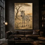 Ivory & Charcoal Zebra Safari Kids Wall Art Canvas Print - Image 5