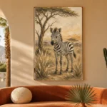 Ivory & Charcoal Zebra Safari Kids Wall Art Canvas Print - Image 6