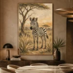 Ivory & Charcoal Zebra Safari Kids Wall Art Canvas Print - Image 7