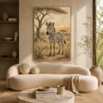 Ivory & Charcoal Zebra Safari Kids Wall Art Canvas Print - Image 9